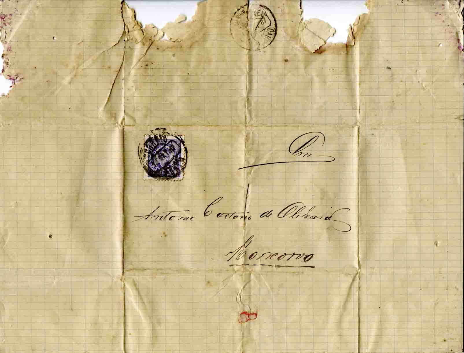 Carta selada endereçada a António Caetano de Oliveira, Moncorvo