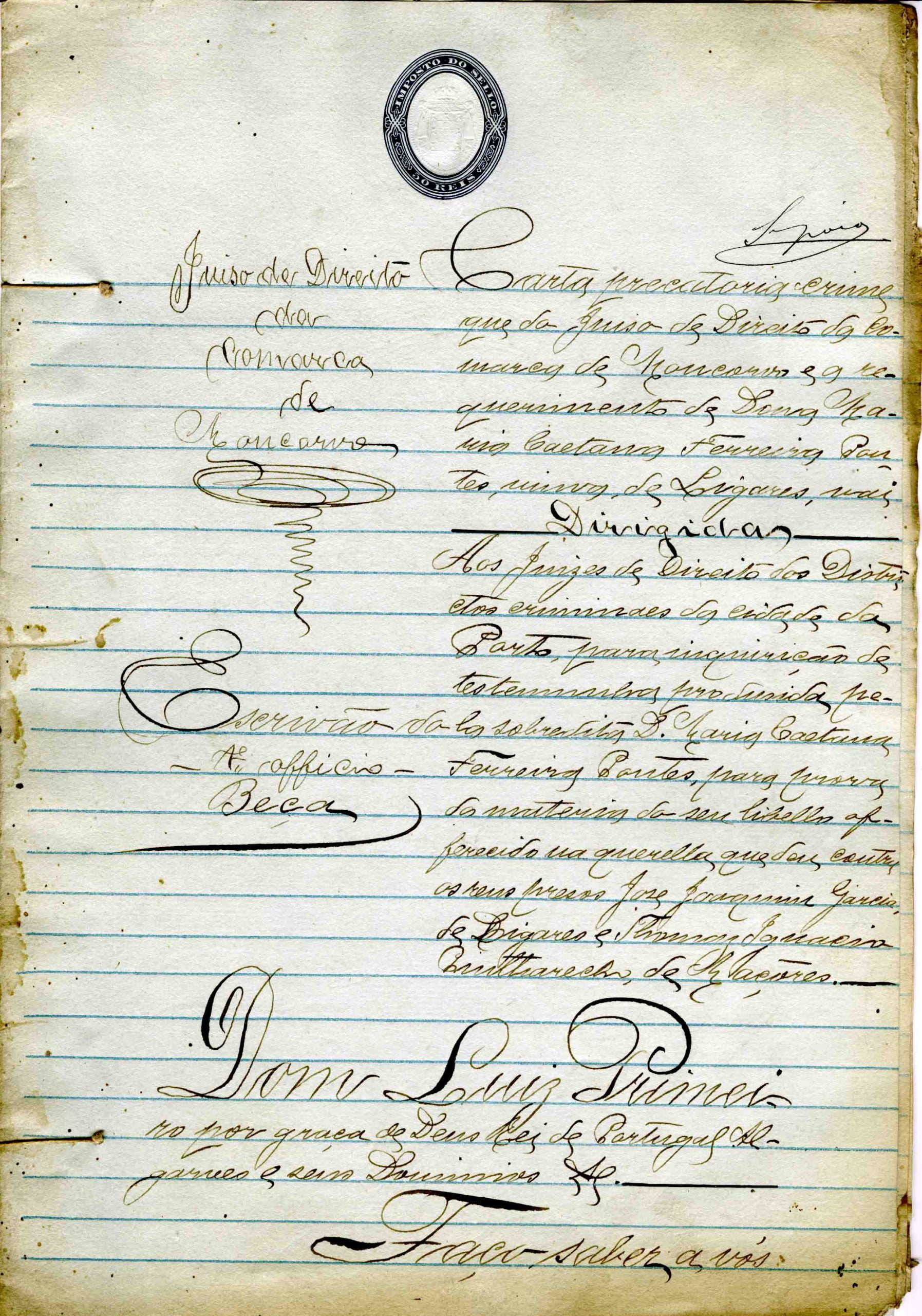 Cartas precatórias , requeridas por Dona Maria Caetana Pontes, 1888, 6 folhas