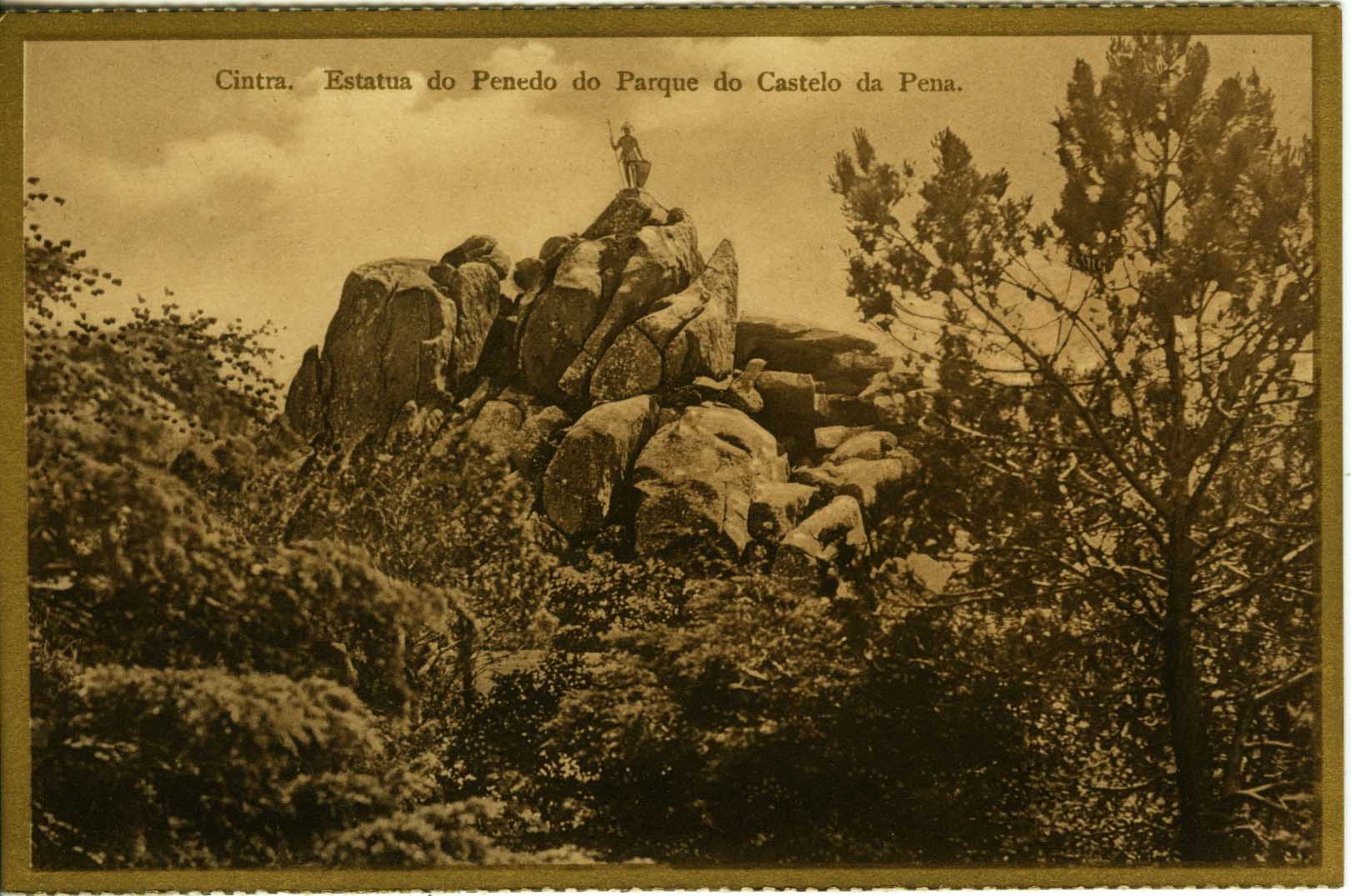 Cintra- Estátua do Penedo do Parque do Castelo da Pena, anos 20