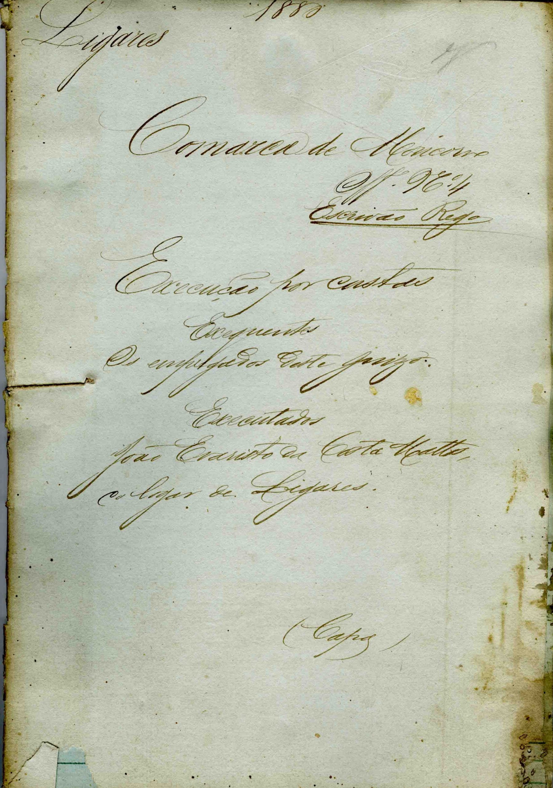 Execução por custas, executado João Evaristo da Costa Mattos, 1880, 24 folhas