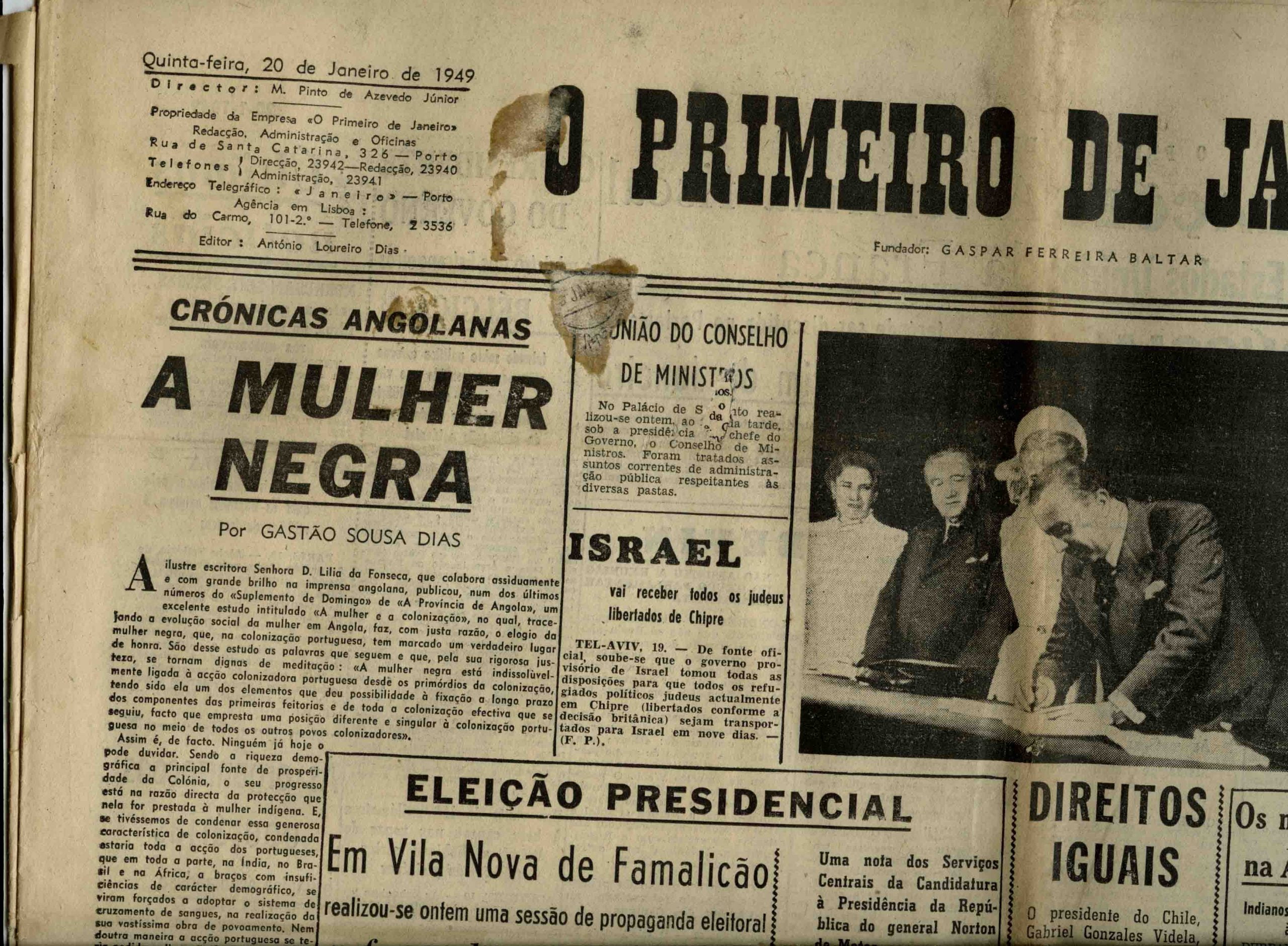 O Primeiro de Janeiro, 20 de Janeiro de 1949